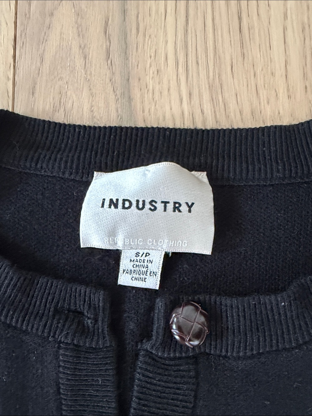 INDUSTRY Black Button-Front Knit Cardigan - Picture 2 of 3